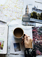 Trip planning with maps, brochures